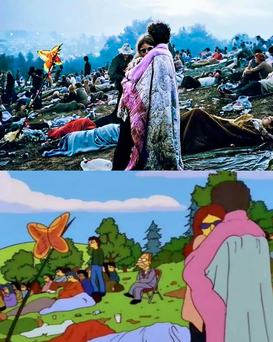 Woodstock: el paraíso hippie 8 Esta gran fotografía fue retomada en un episodio de Los Simpson.
