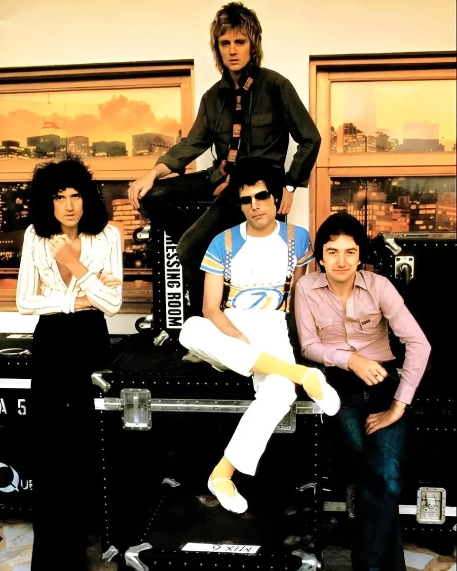 Queen —Brian May, Roger Taylor, Freddie Mercury y John Deacon—, fotografiados en septiembre de 1978